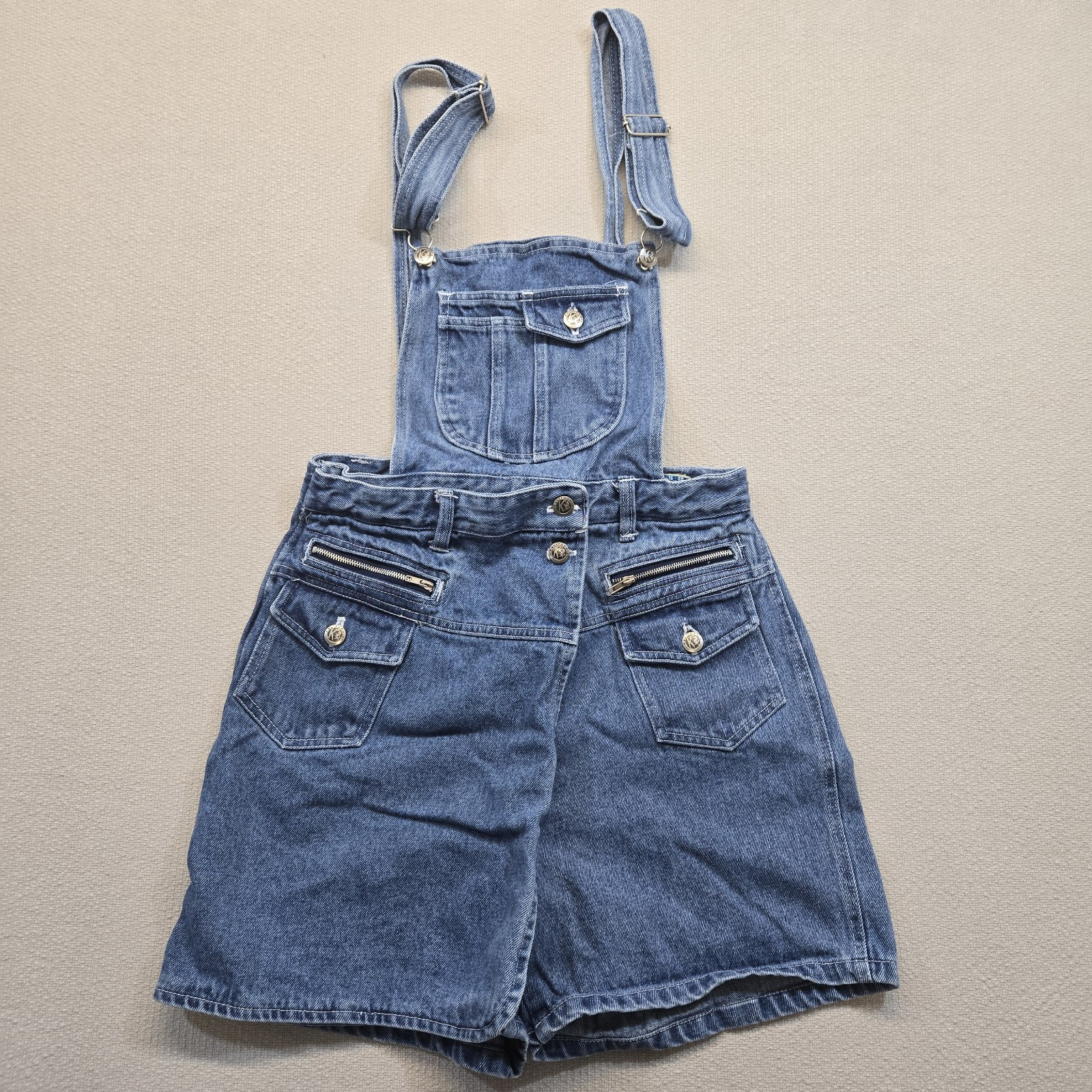 Womens Vintage RARE 90s Kalifornia Speed Control Denim Overall Skort Size 9/10