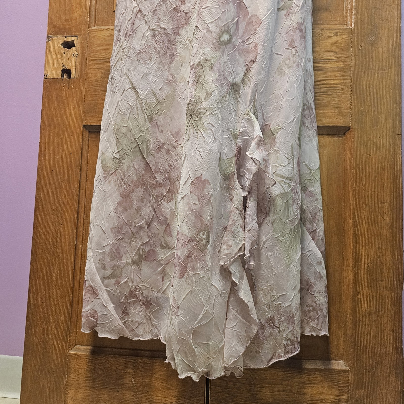 VTG 90s Y2K Fairy Floral Dress R&M Richards Pale Pink Chiffon Appx Sz L Coquette
