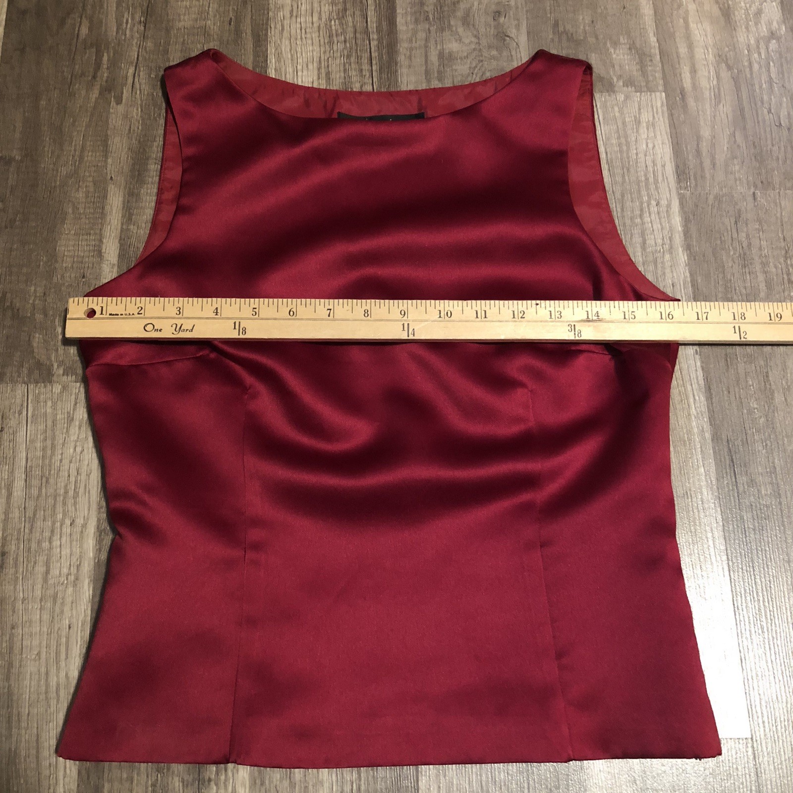 VTG Nicole Miller New York City Satin Tank Top Womens 4 S Red USA Union Made