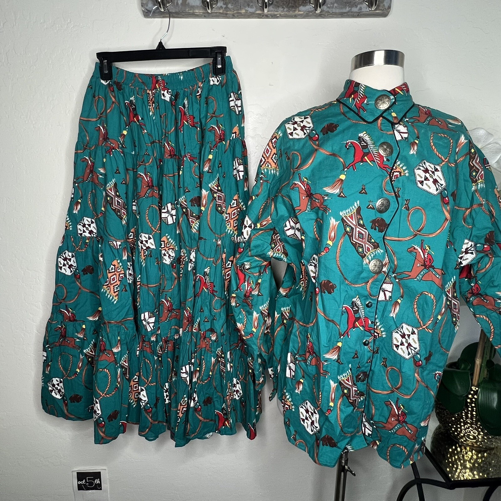 Vtg Circle T By Marilyn Lenox Western Horse rodeo cowgirl ranch southwest Set M