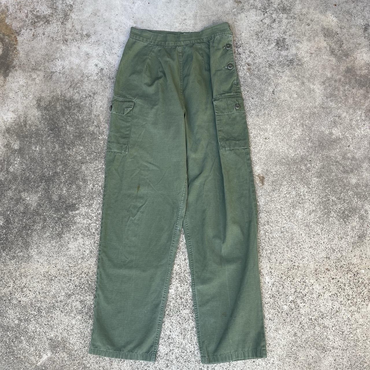 Vintage 70s Women’s OG 107 Ripstop Pants Cargo High Waisted 27×30 Button Fly