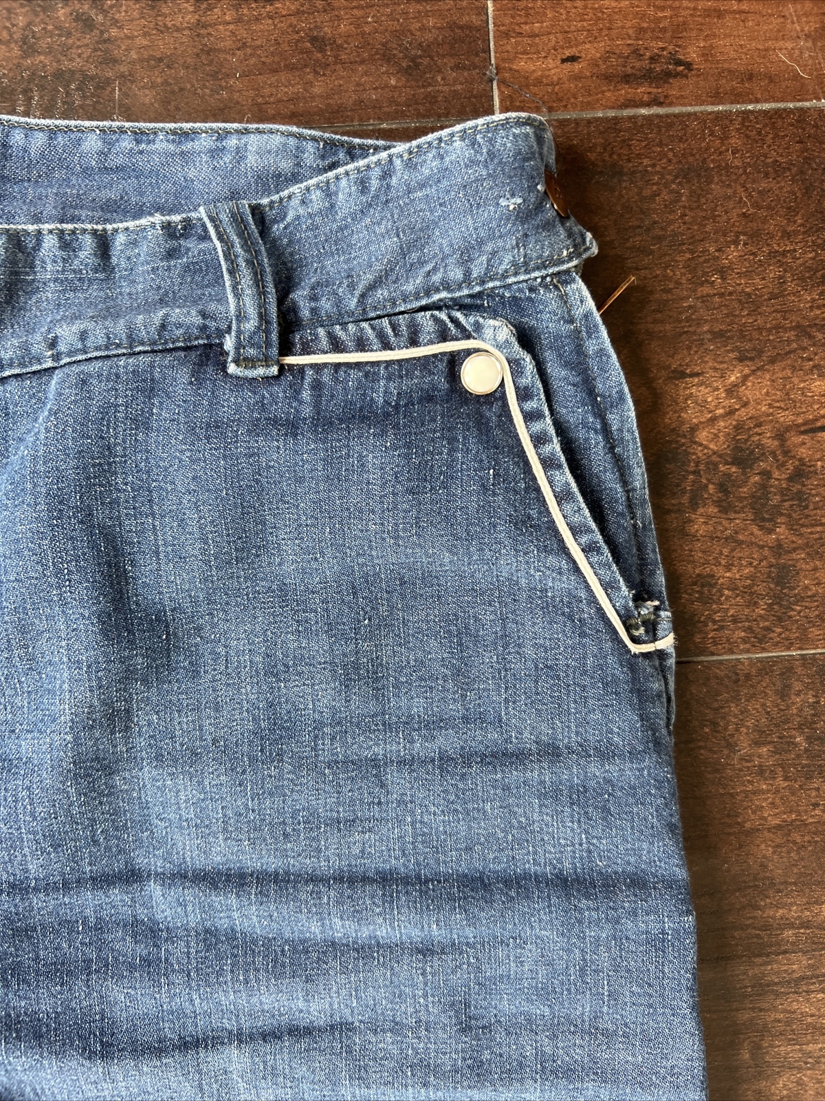 Vtg 40/50’s RANCH CRAFT Side Zipper Sanforized Western Jeans Pearl Snaps S/M
