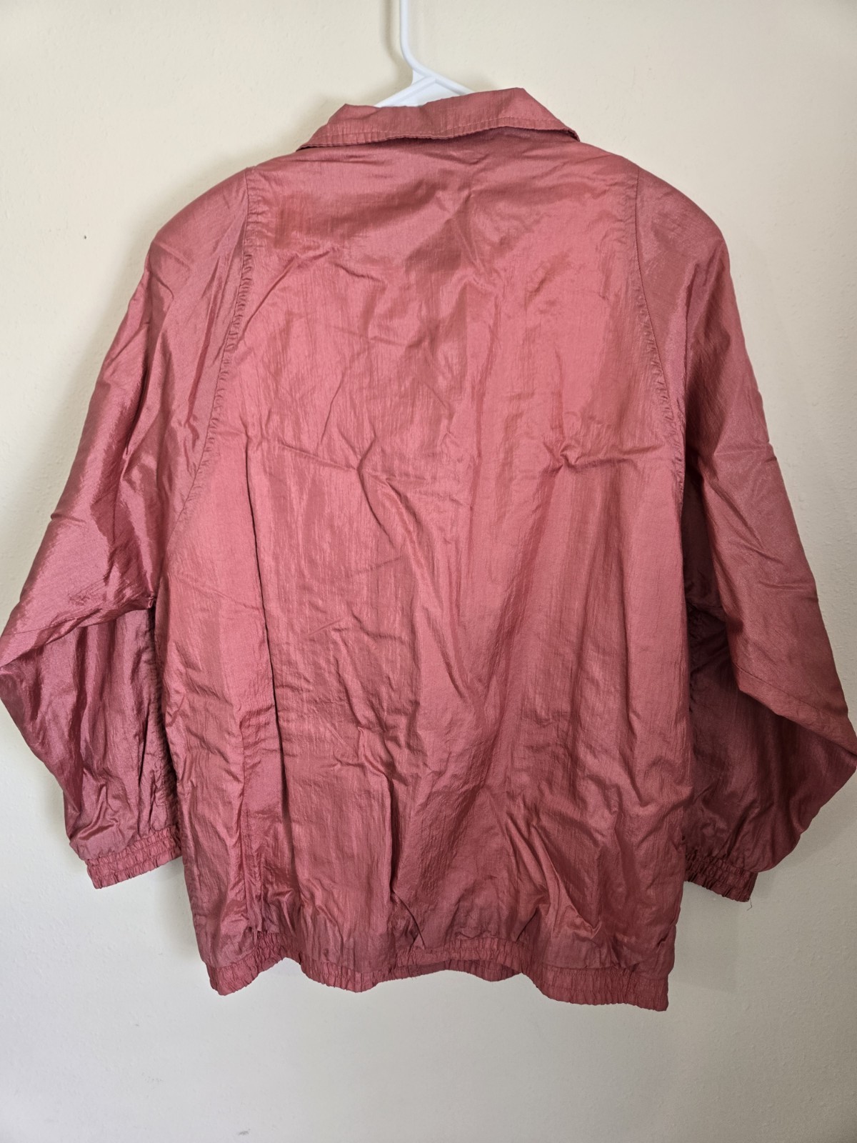80’s/90’s Tudor Court by Haband Metallic Lg. Pink Jacket Windbreaker FREE SHIP