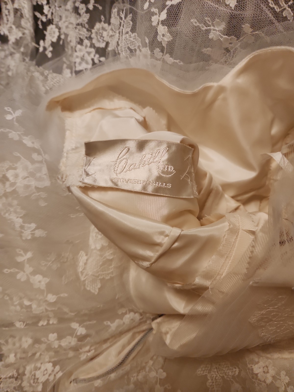 VTG 1950s Cahill Beverly Hills Dress & Veil Set