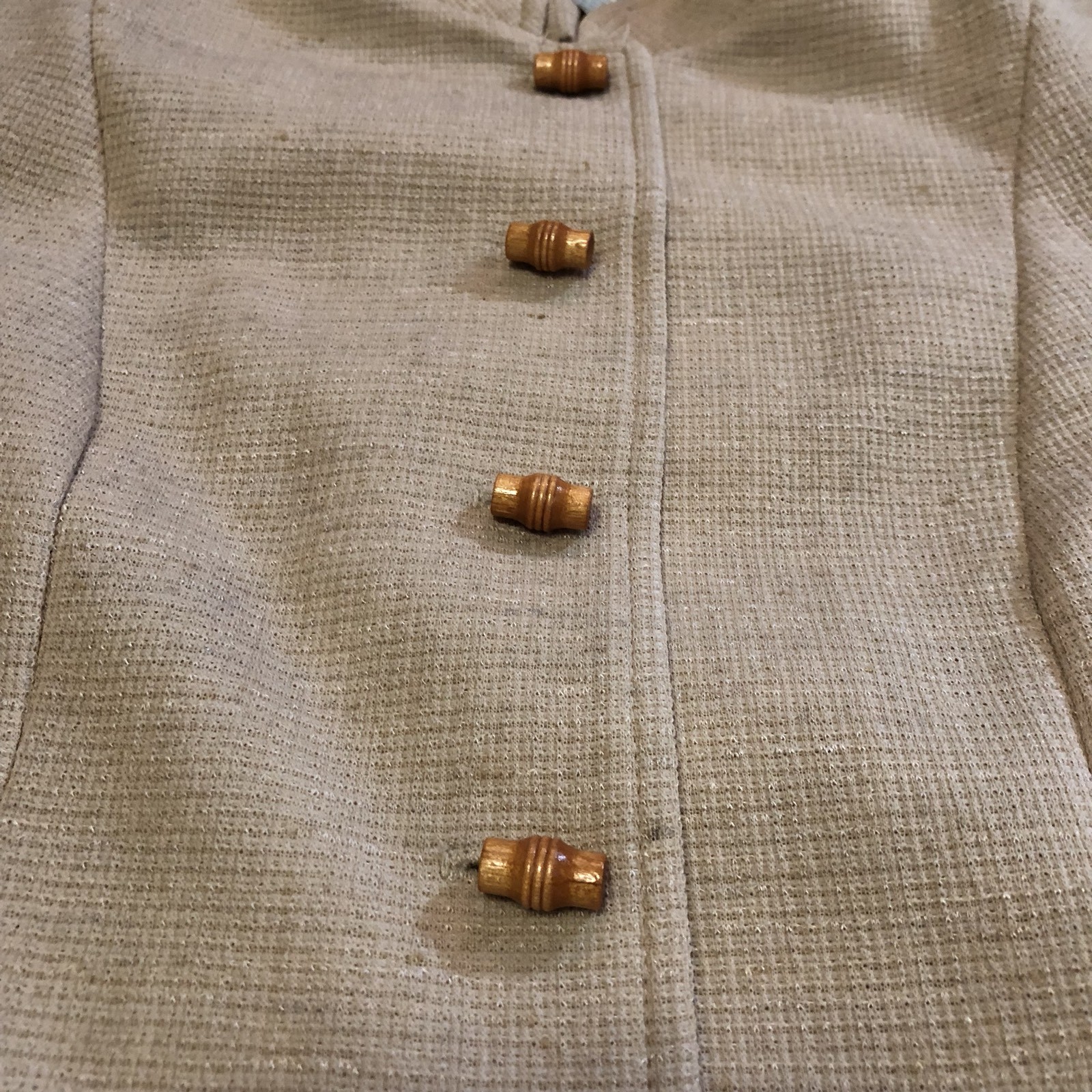 Marty Gutmacher Jacket Size 10 Tan Fortrel Polyester Blazer Vintage ILGWU NWT