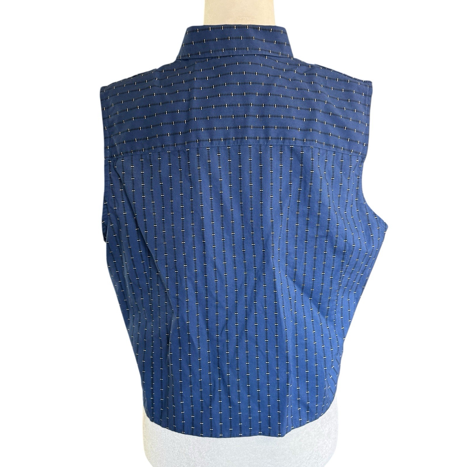 Vtg 80s 90s Lauren Ralph Lauren Top Women’s Button Up Sleeveless Blue 16 Preppy