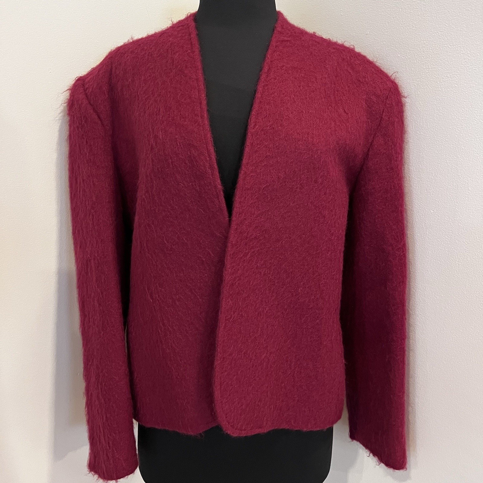 Vintage 80s Lombardi Inc Pink Mohair Blend Blazer Womens 16 Retro Jacket
