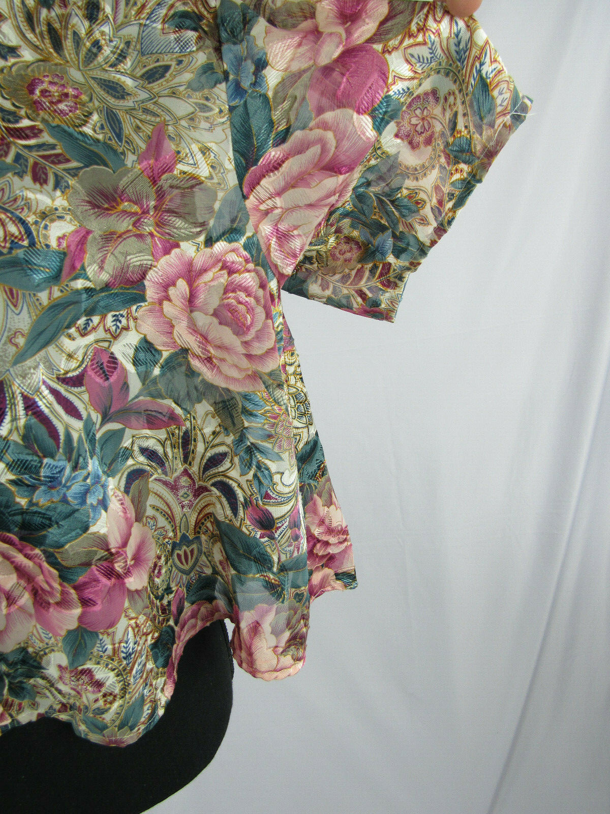 Victorias Secret Lingerie Sz S Gold Label Floral See Through Thru Blouse Vintage