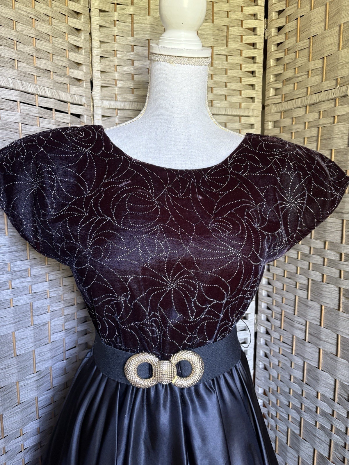 Vintage 60’s FILIGREE Black Silver Rockabilly Country Singer Dress Costume SZ 6