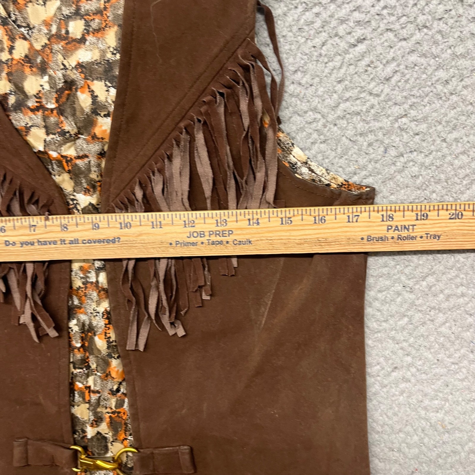 Vintage Fringe Cowgirl Vest Womens S Brown Festival Expressions By Campus
