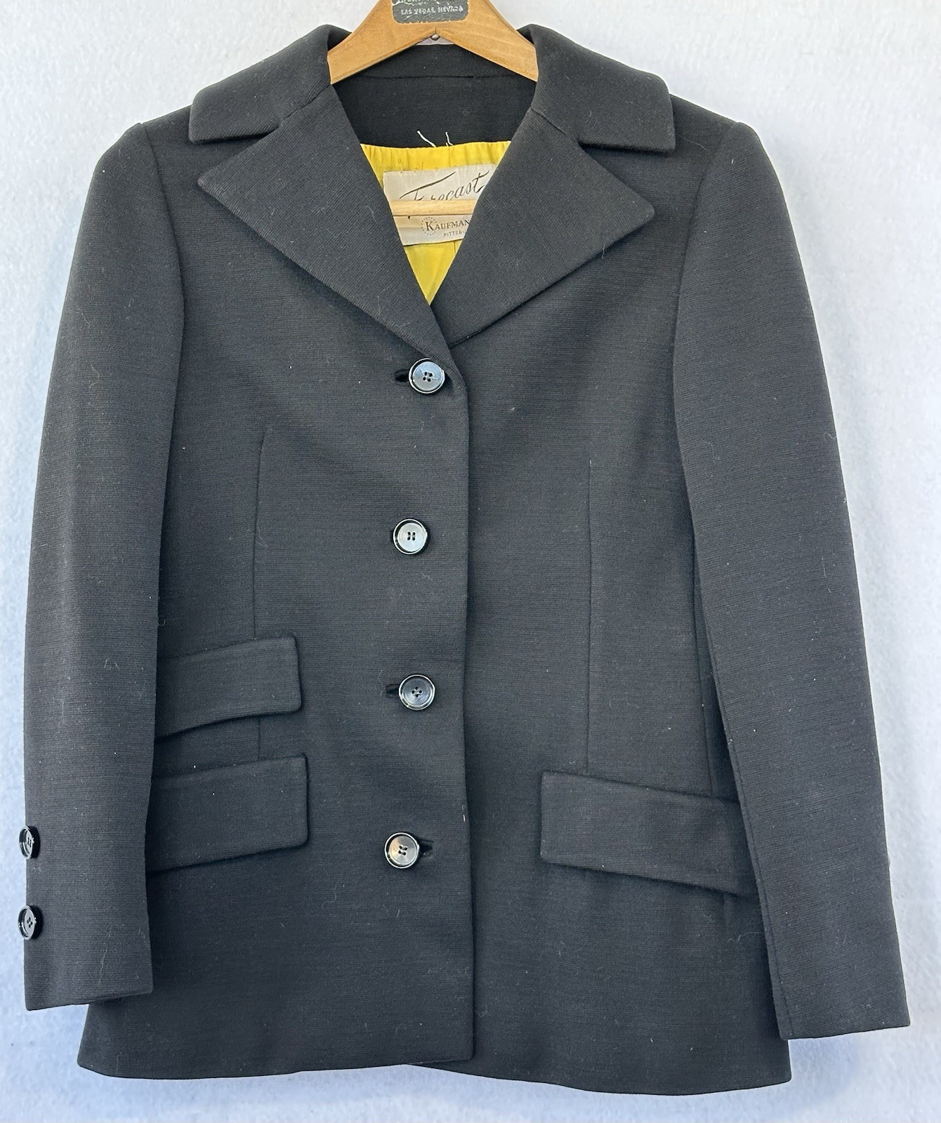 VTG Forecast Kaufmann’s Blazer Jacket 70’s Geek Secretary Black Women’s Sz 8