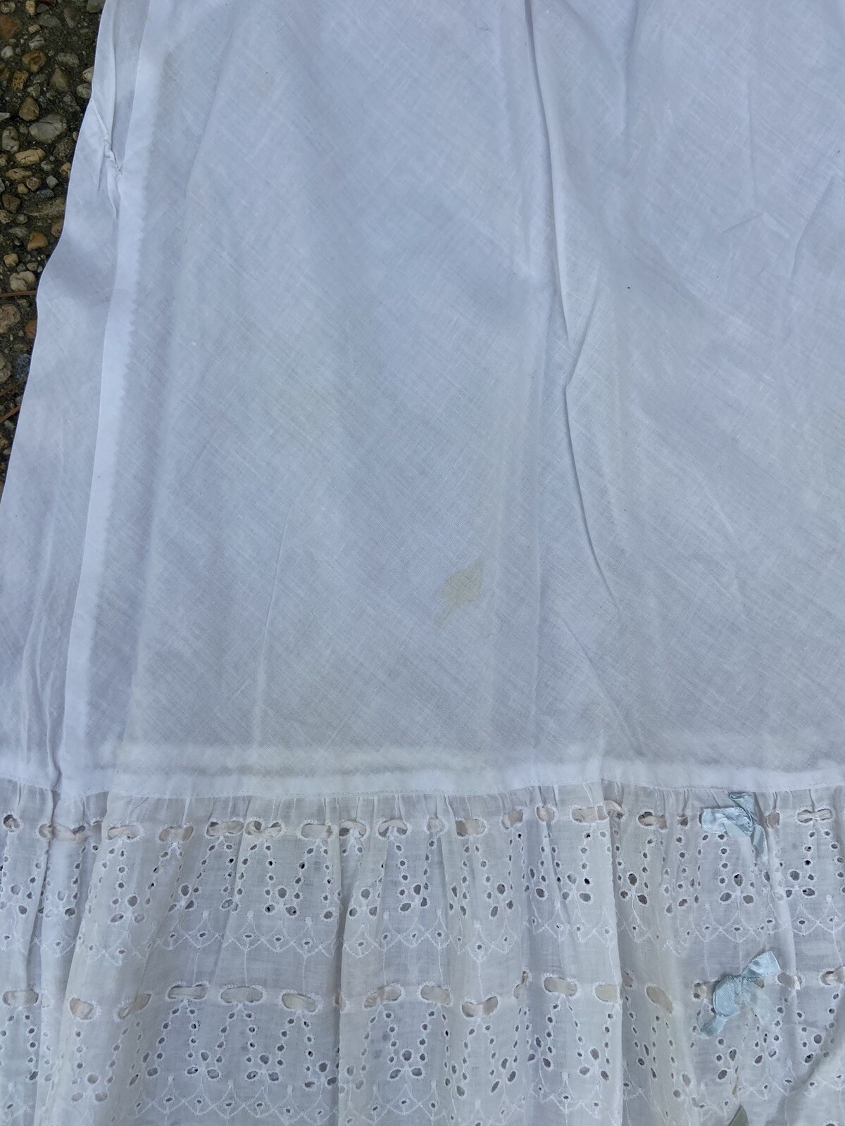Vintage 1970’s White Eyelet Ruffled Boho Prairie Romantic Layering Slip Skirt S
