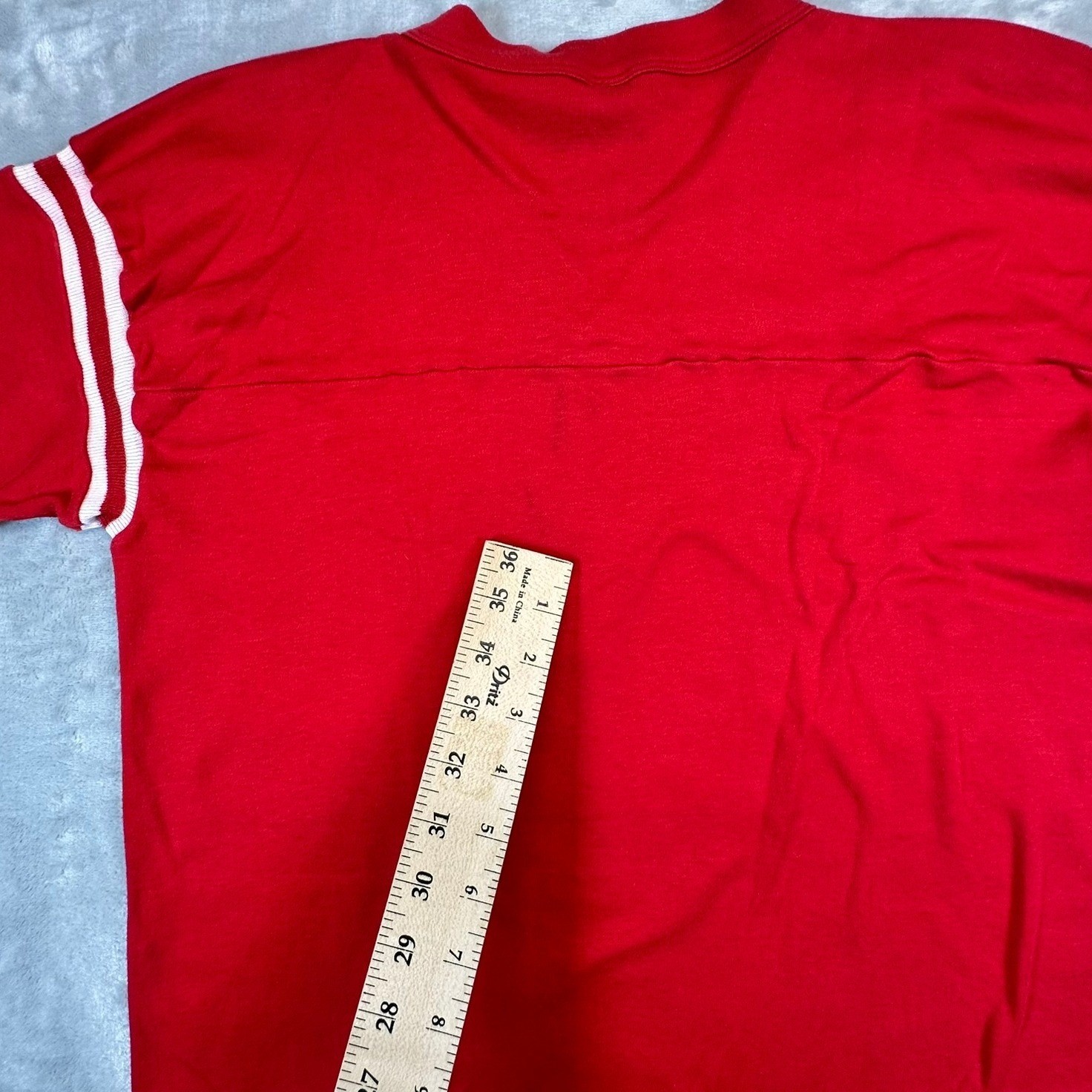 Logo 7 Jersey Womens XL Red San Francisco 49ers Vintage NFL V-Neck Stripe Sleeve