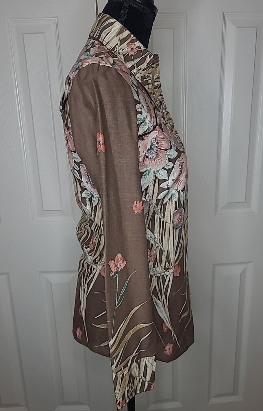 USA Made Tem Tex Western Women’s Long Sleeve Rockabilly Floral Snap Shirt 10 NOS