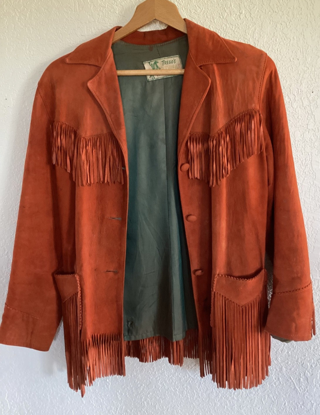 1950’s Trego Western Wear, women’s small, fringed, suede leather jacket