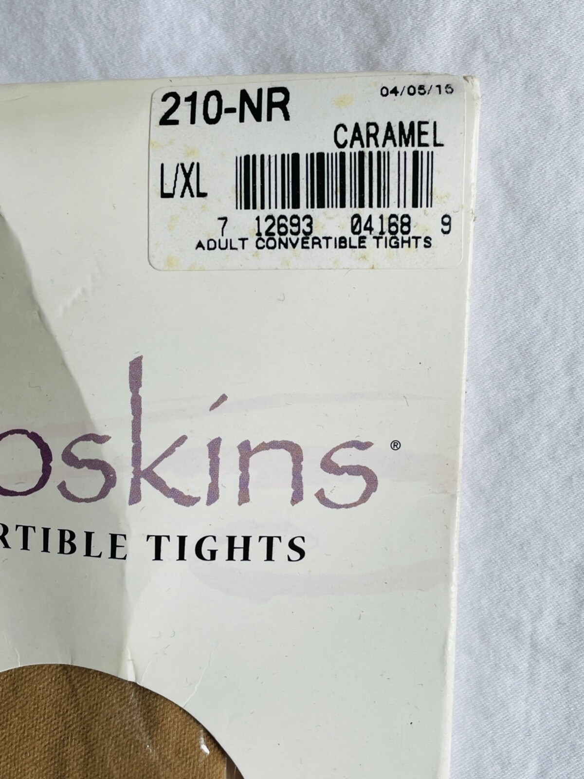 NEW VTG EUROSKINS CONVERTIBLE DANCE TIGHTS STRETCH NYLON PANTYHOSE CARAMEL*L/XL
