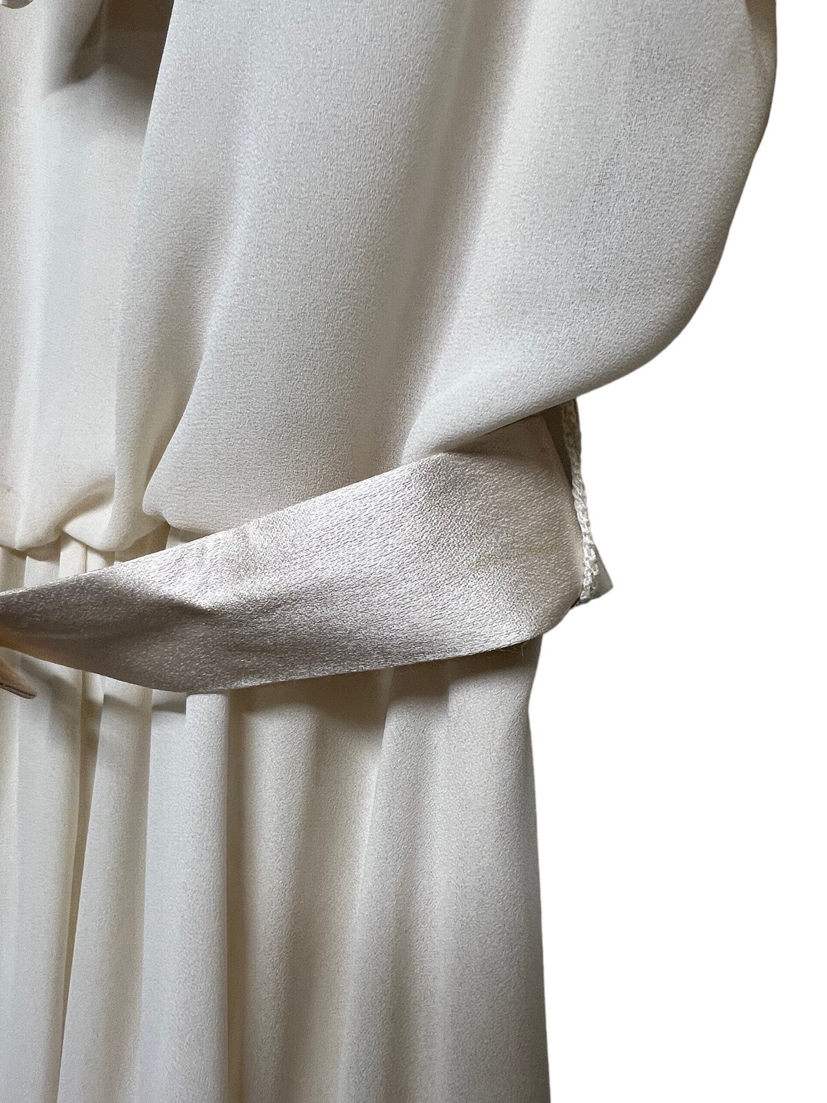 VINTAGE 1970s URSULA OF SWITZERLAND Cream Belted Midi Dress