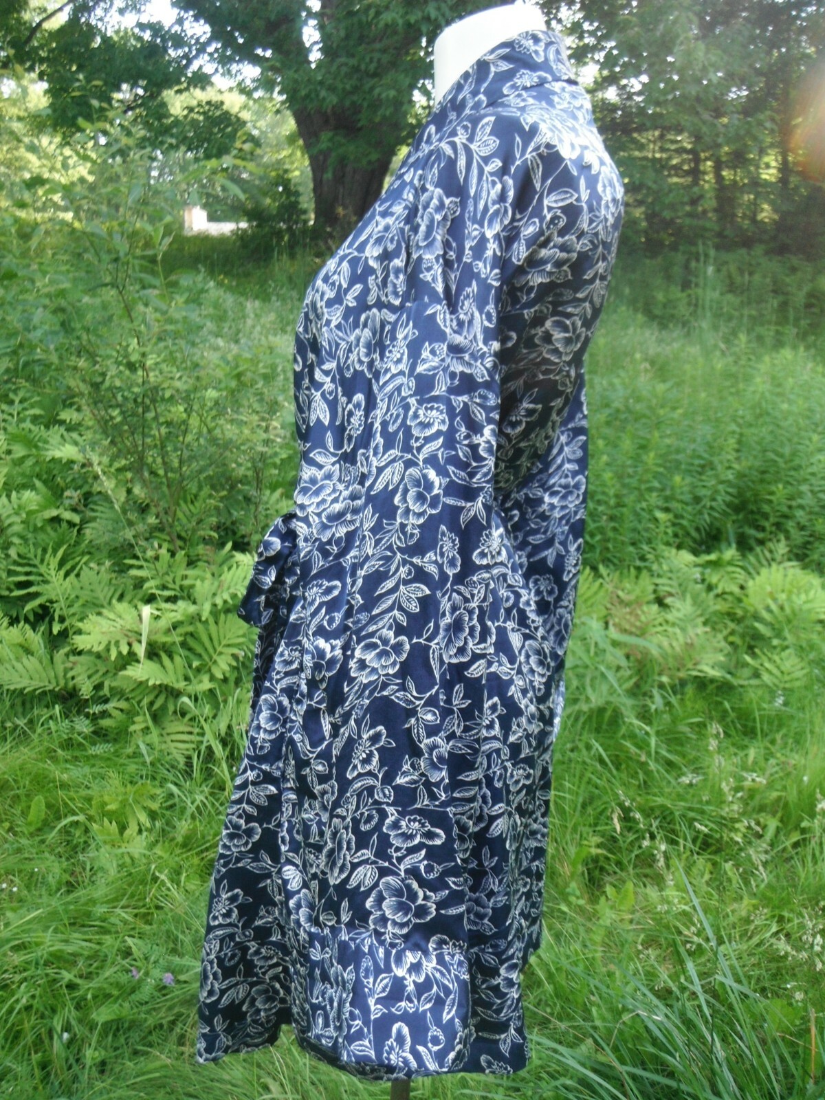 SPLENDIDA For LA SENZA 100% silk wrap style robe HIPPIE FLORAL lounge wear L