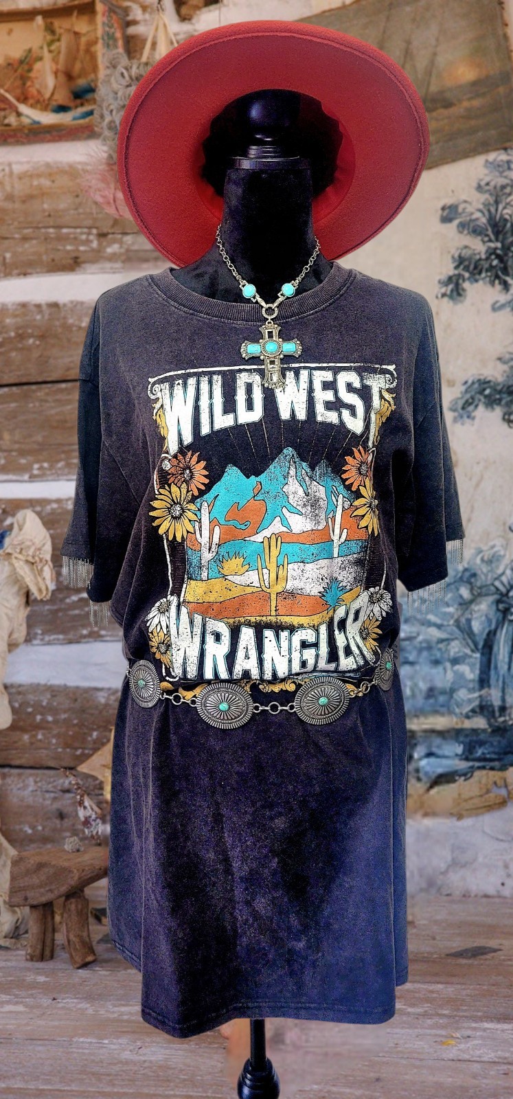 Magnolia Style Light Beige Vintage Distressed hippie boho Tunic shirt top S