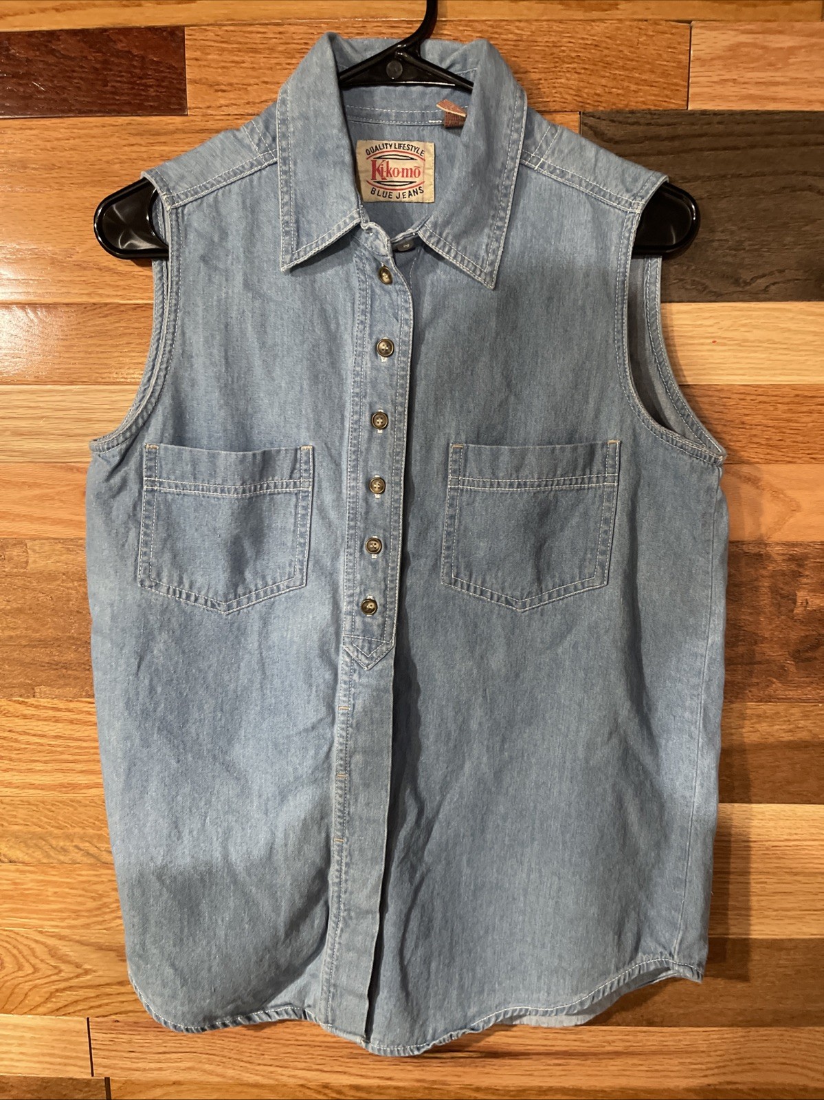 Women’s Sz Med Ki-Ko-Mo Denim Drop Style Vest Vintage 90’s Casual Western