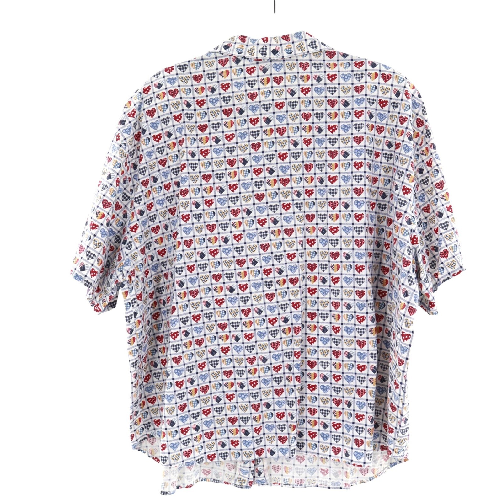 Best Blouse Company Heart Patchwork Shirt Women 24W Multi Lovecore Vintage Retro