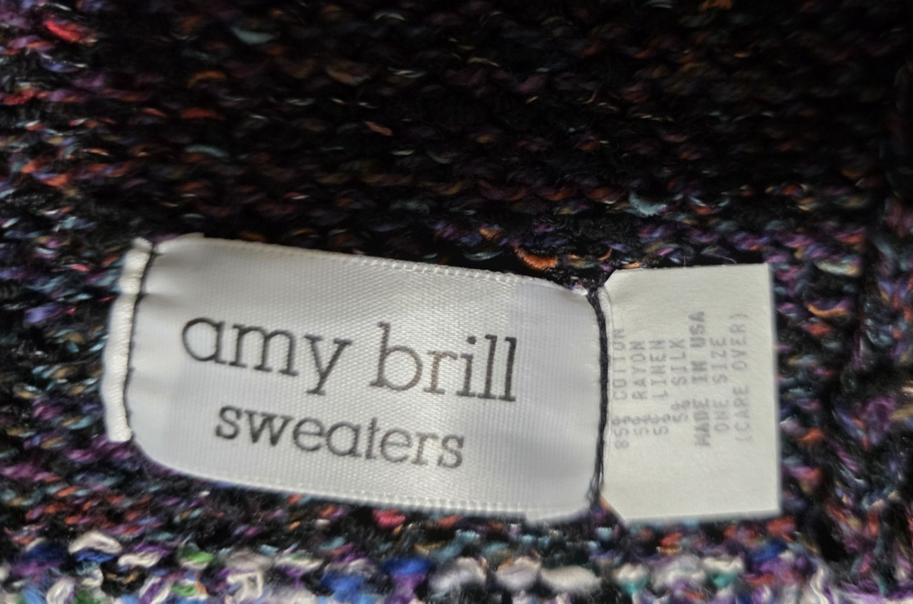 Amy Brill Sweater Vest OS VERY OVER-SIZED Buttoning Front & Back Lagenlook ’90s