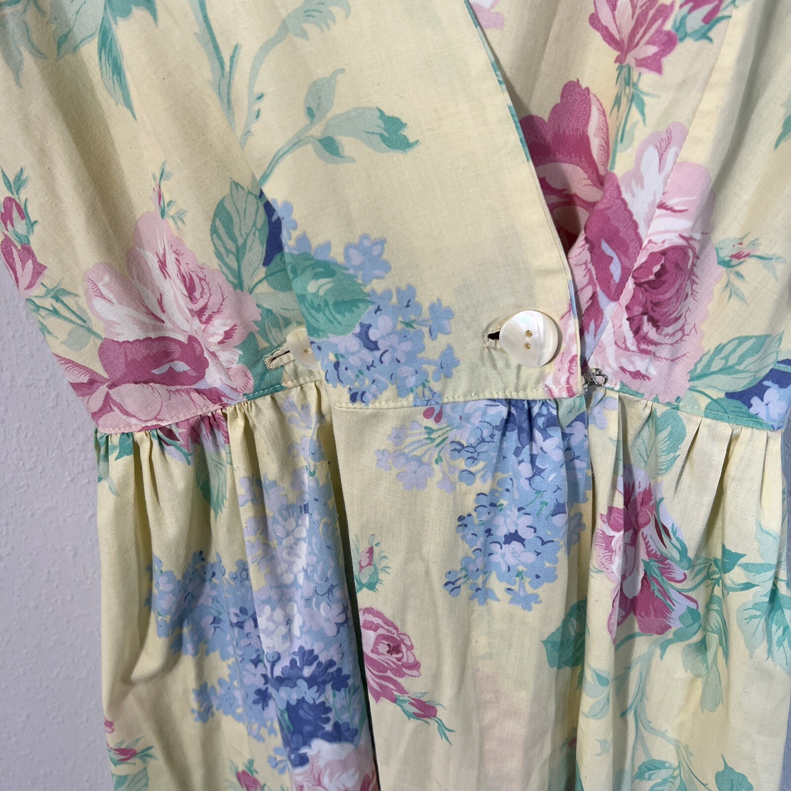 Vintage Floral Midi Dress Coquette Cottage Cote Feminine Tea Party Size XS