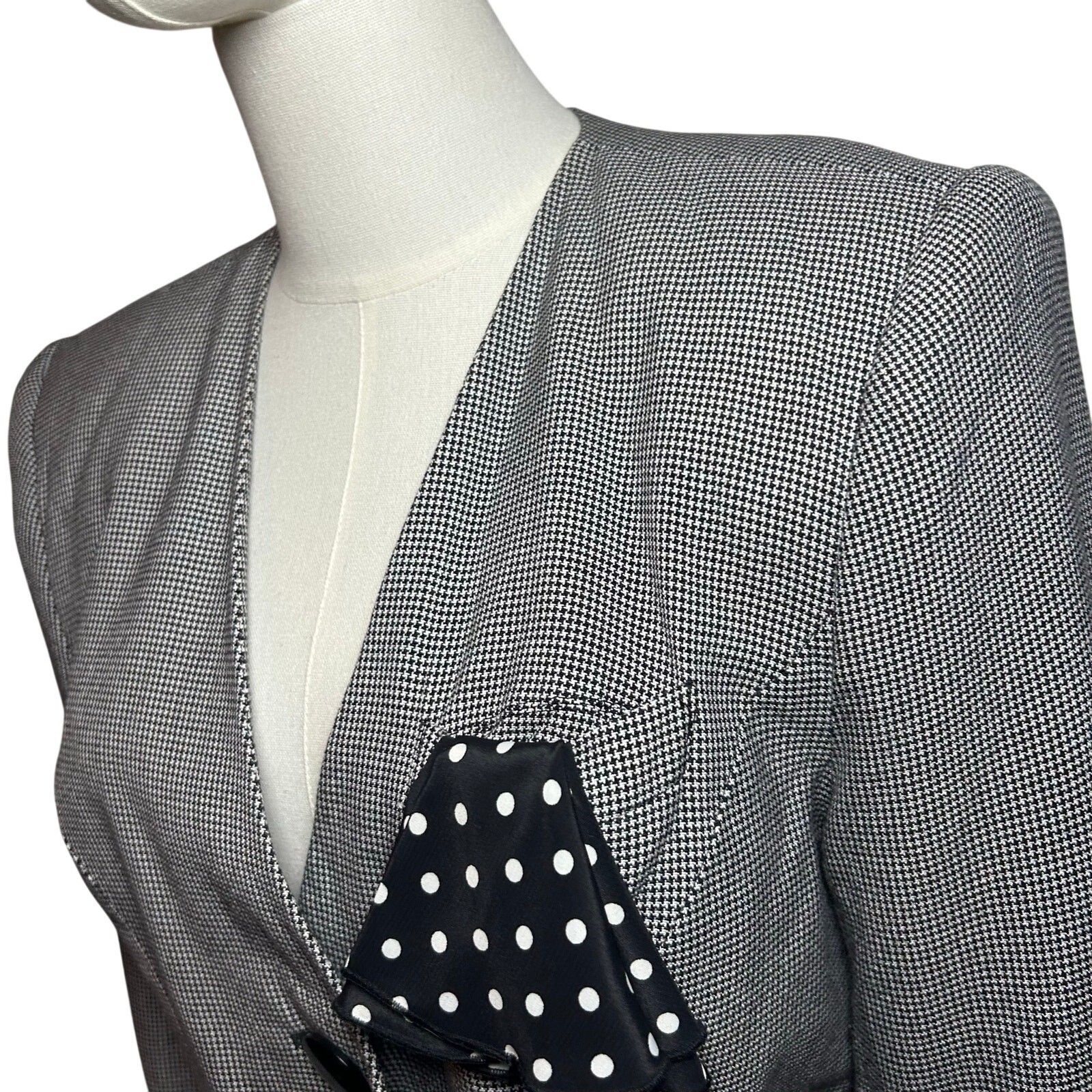 VTG 80s Gray Power Blazer Petite 8 Dark Academia Preppy Minimalism Office Siren