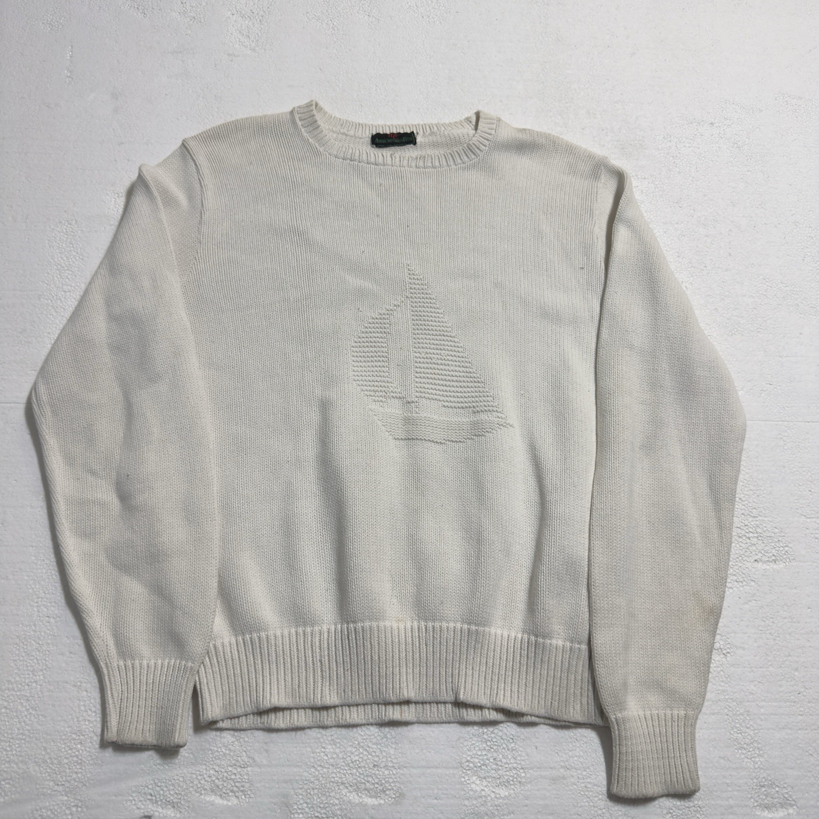 Vtg LL Bean 100% Cable Knit Cardigan Sweater Size 34