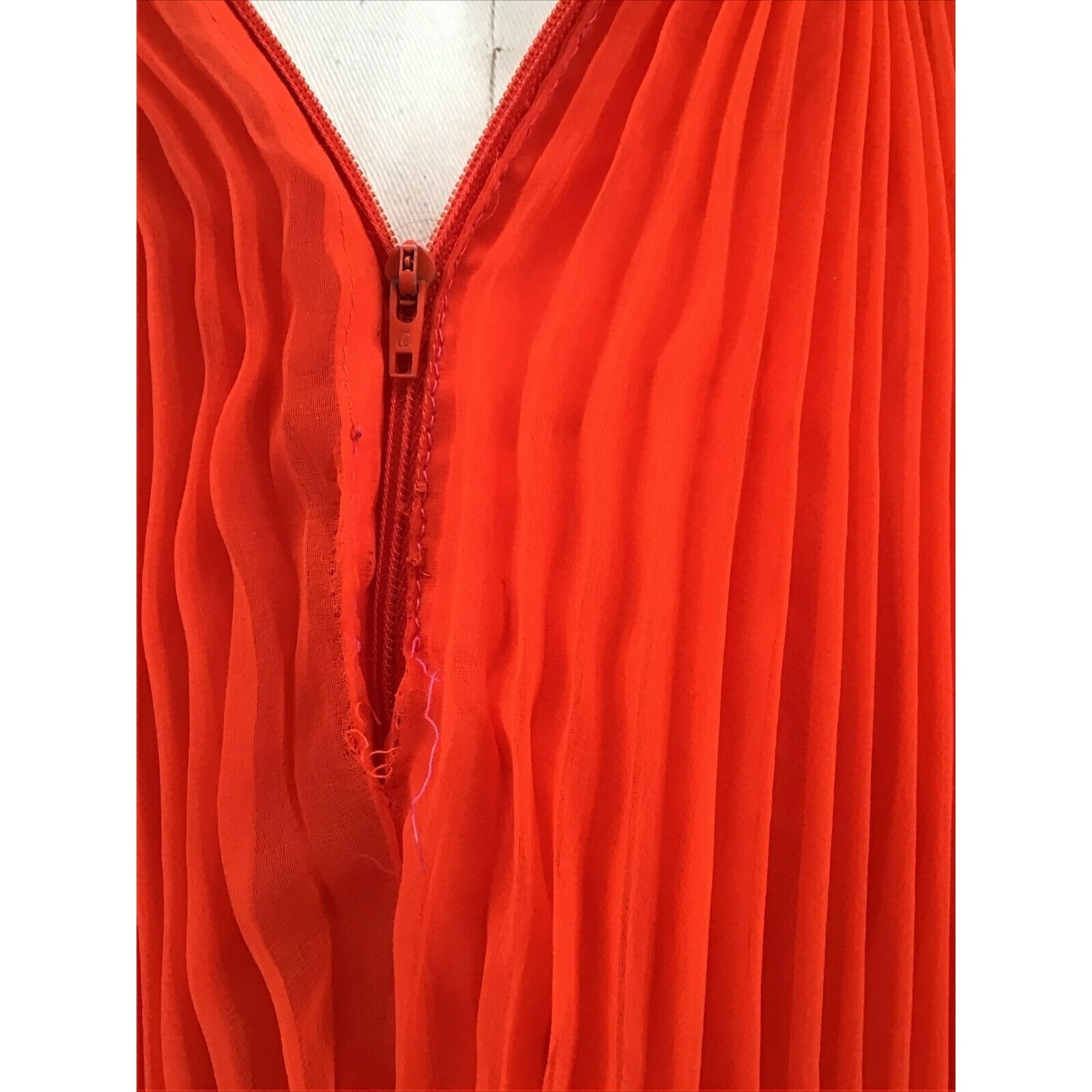VTG 60s Jack Bryan California Silk Chiffon Orange Cocktail Dress #1004