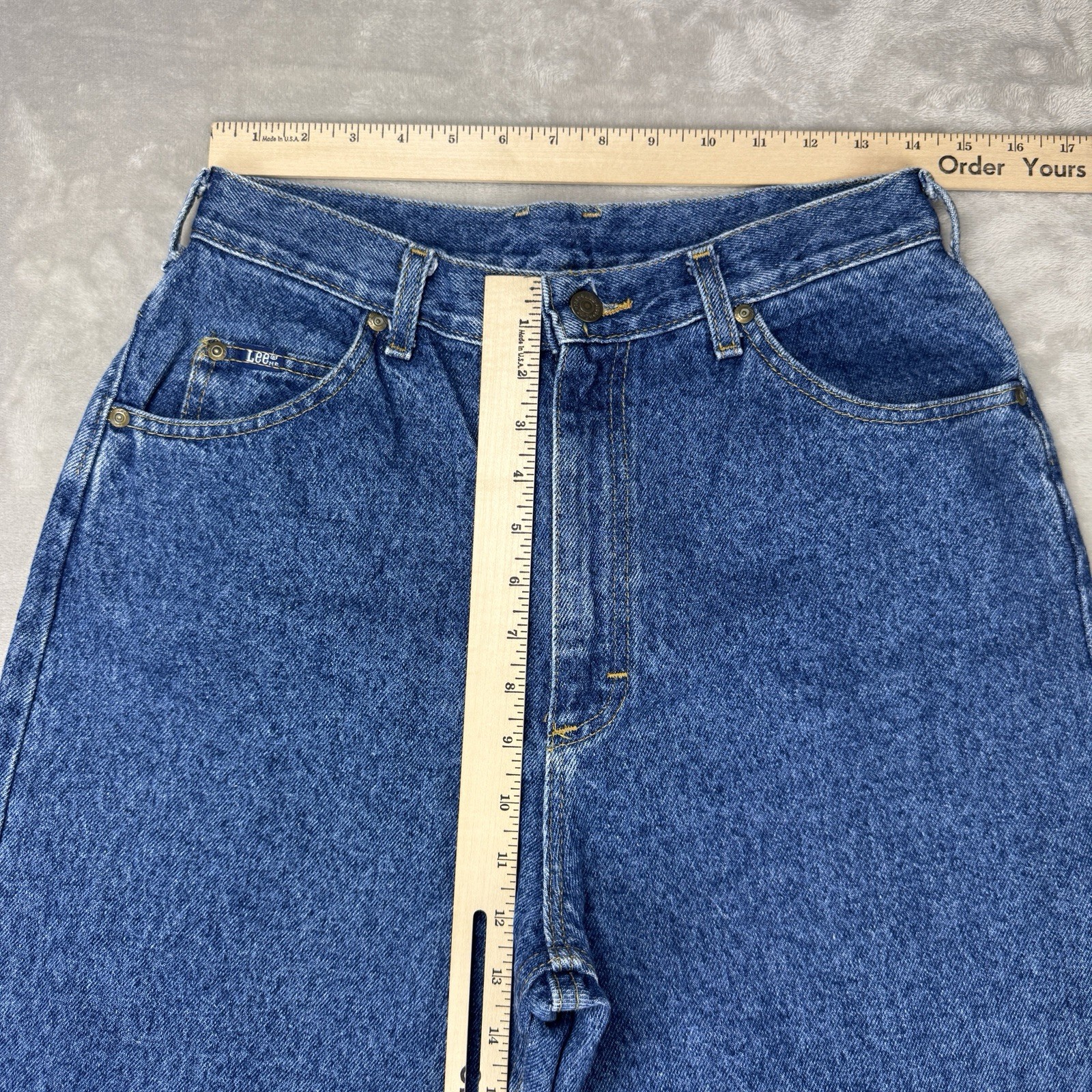 Vin Lee USA Yoke High Rise Utility Carpenter Mom Jeans Women’s 12 Long (29×33)