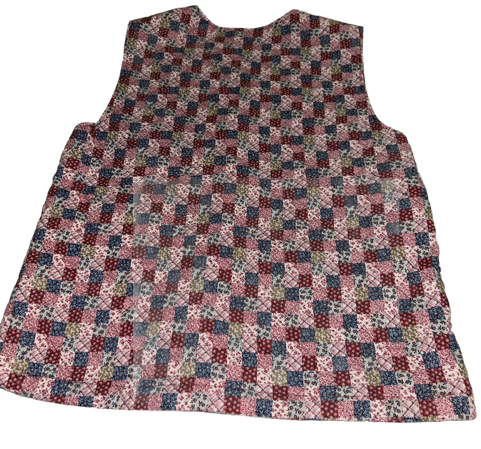 Vintage Handmade Patchwork Quilted Vest. Not Sure On Size See Measurements