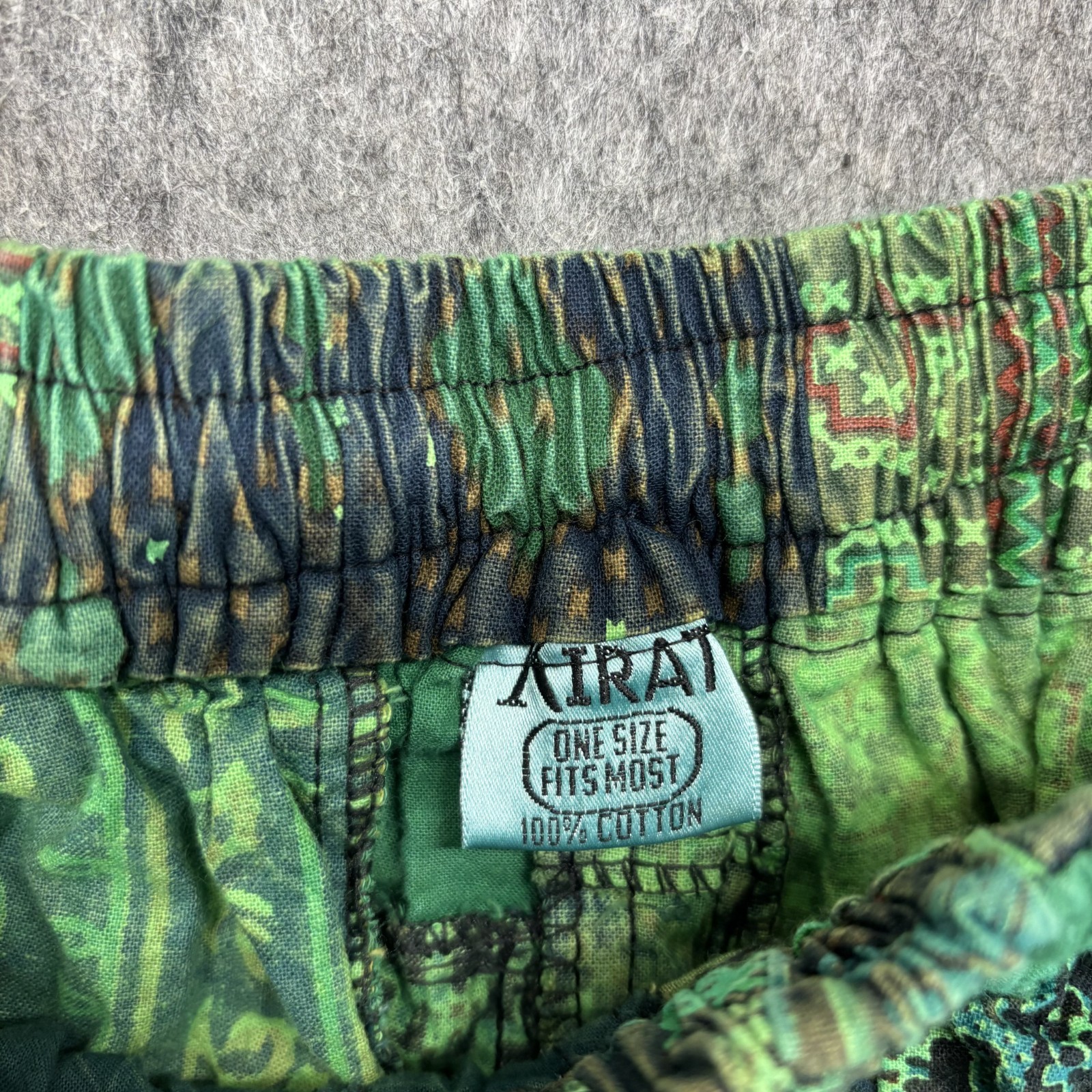 Vintage Kirat Pants Hareem One Size Patchwork Green 100% Cotton Patchwork Boho