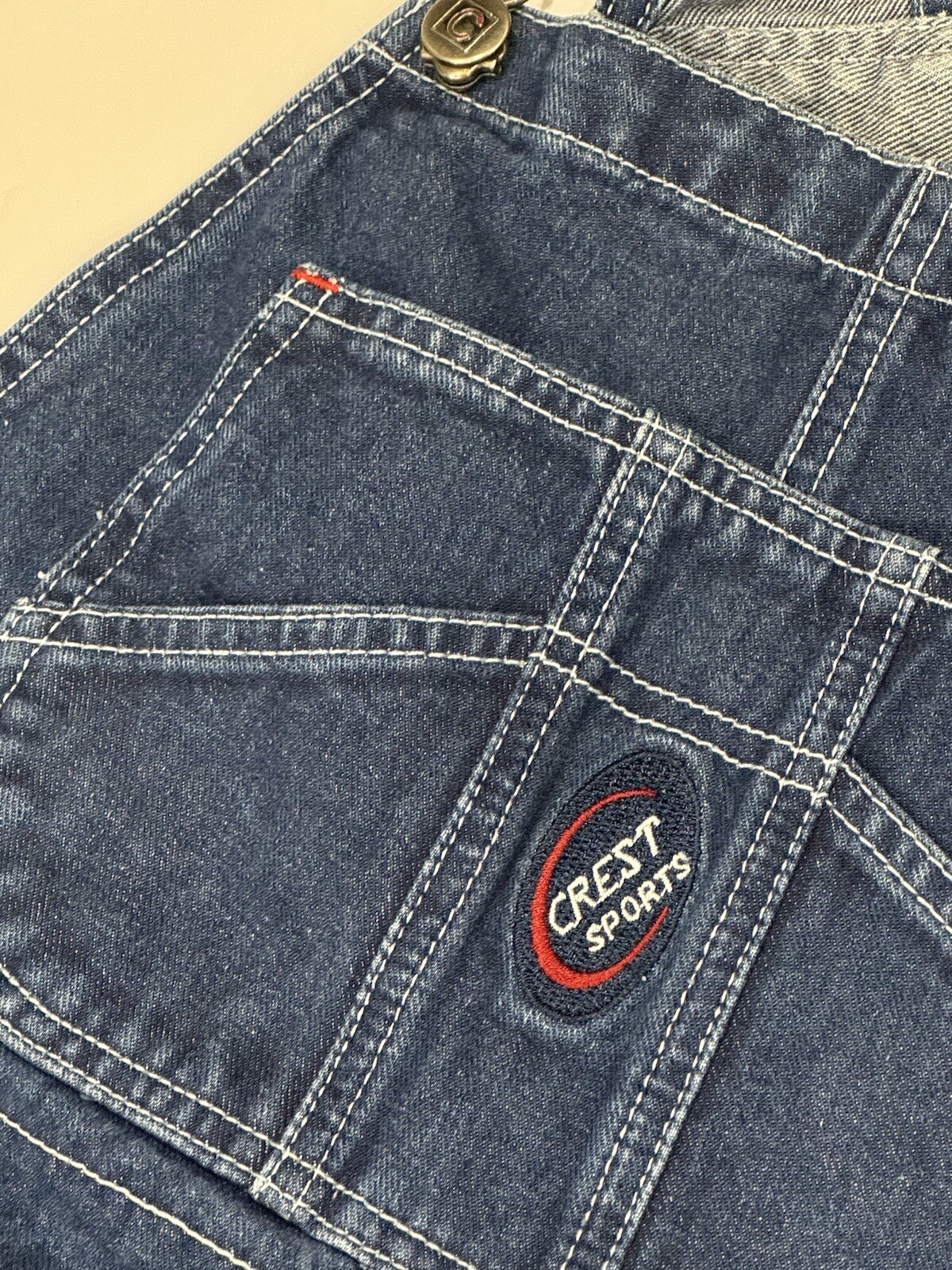 Vintage Crest Jeans Brand Women’s Overalls 1990s Farm Denim Size Large L