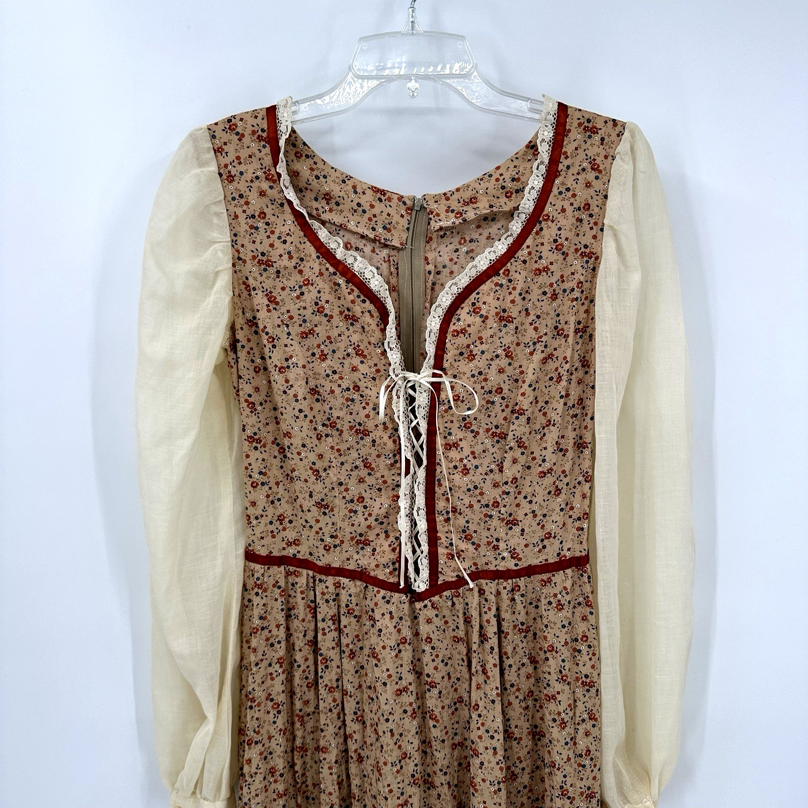vintage 70s FLORAL MAXI DRESS cottagecore SMALL prairie storybook romantic
