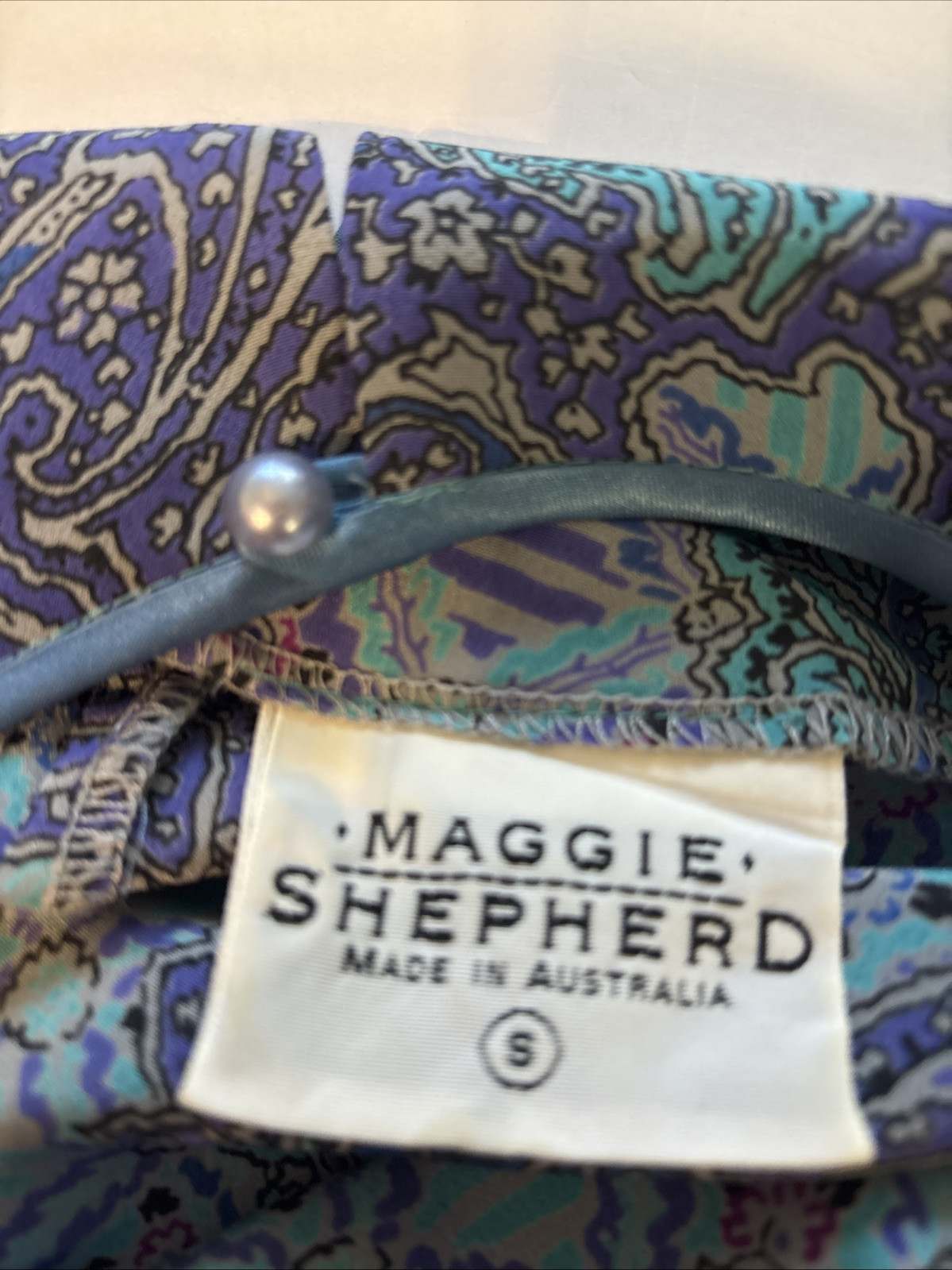 Vintage 1980’s Maggie Shepherd Woman’s Blue & Purple Scalloped Bottom Dress