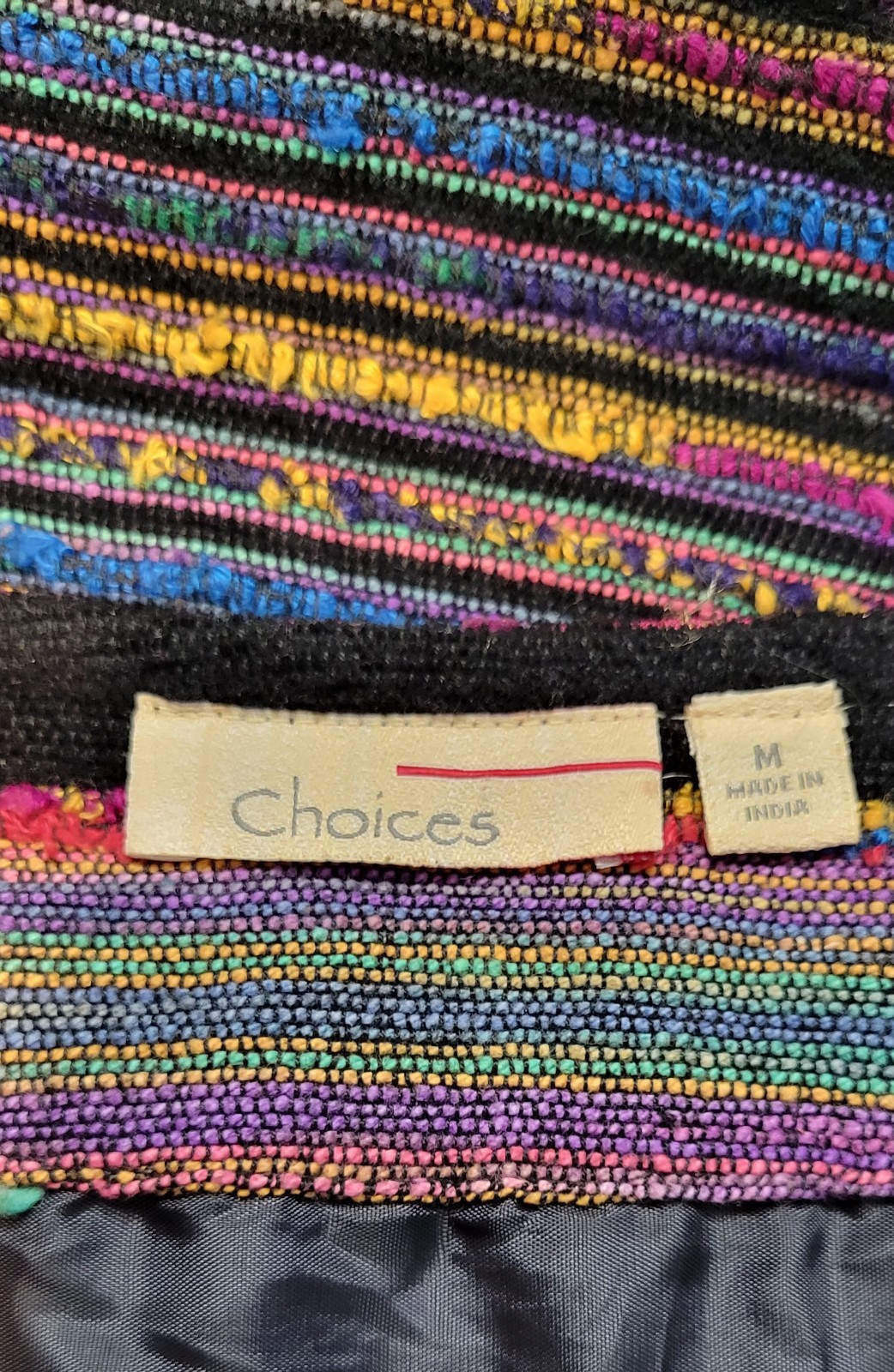 Vintage Women’s Choices Patchwork Coat Jacket Art Deco Style Snap Button Size M