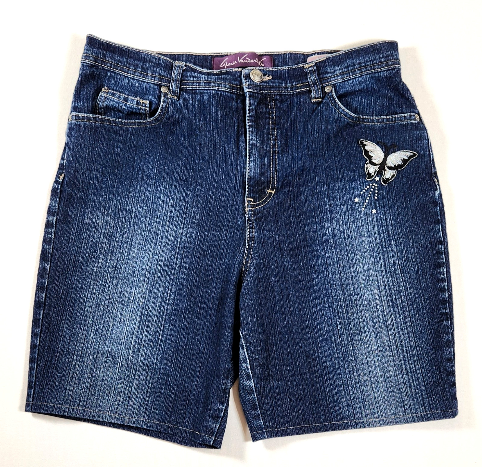 VTG Gloria Vanderbilt Amanda Women’s Classic-Rise Dark Wash Denim Shorts – 12