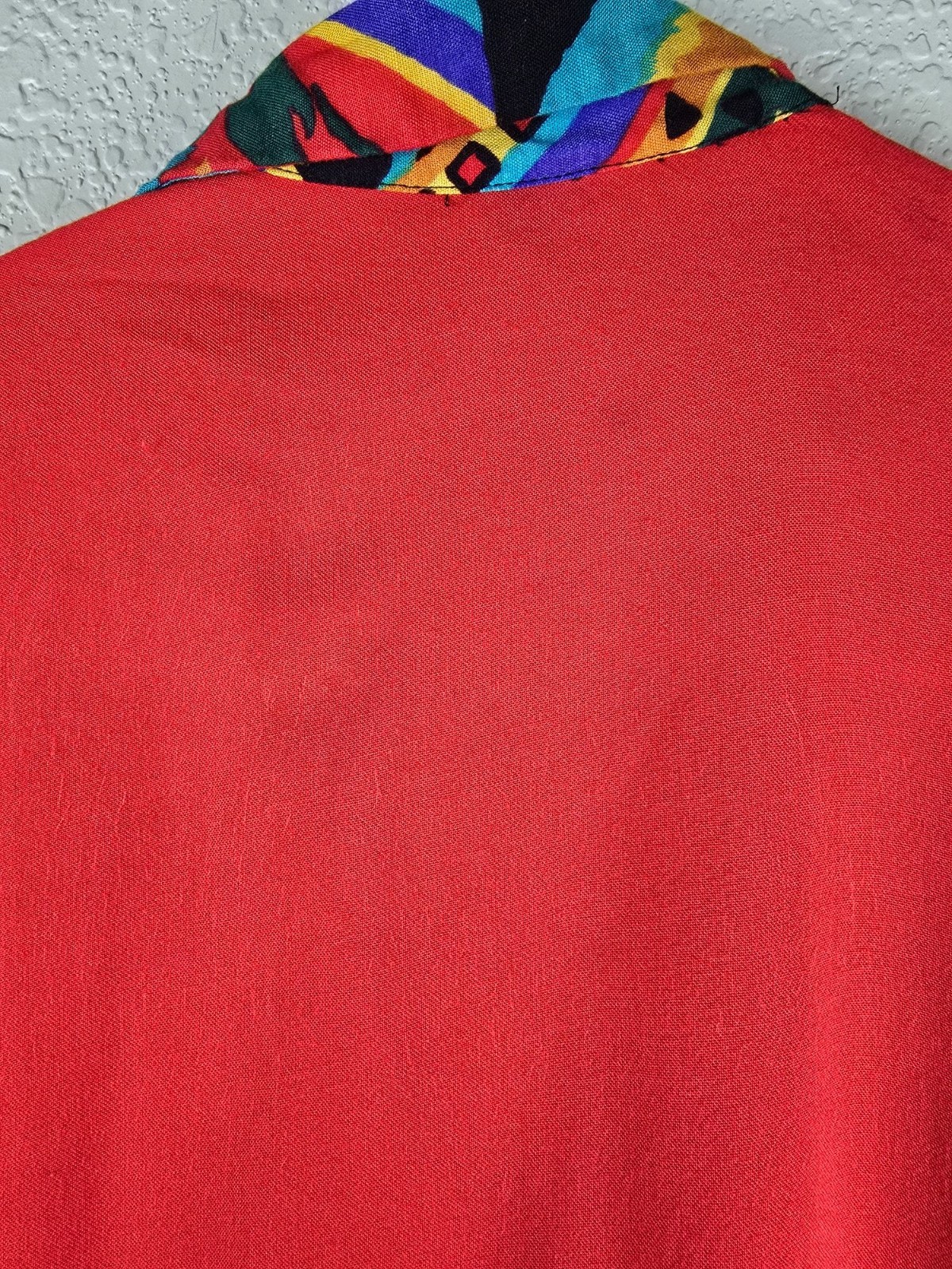 Vintage Tribal Print Colorblock Shirt by F Stop Size M – 90s Retro Button Down