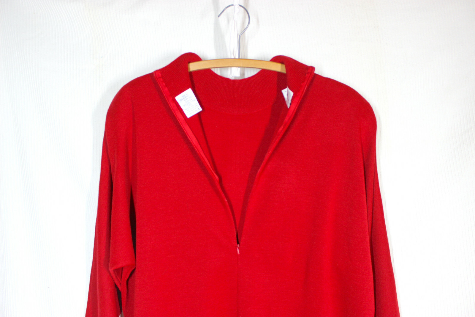 1990s Sweater Dress Set Tunic & Skirt Large Bodycon Wool Blend Stretch Office