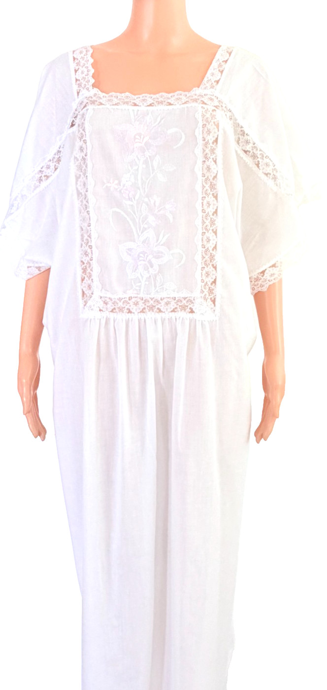 Brownstone Studio Intimate Vintage Long Nightgown White Size XL Embroidered