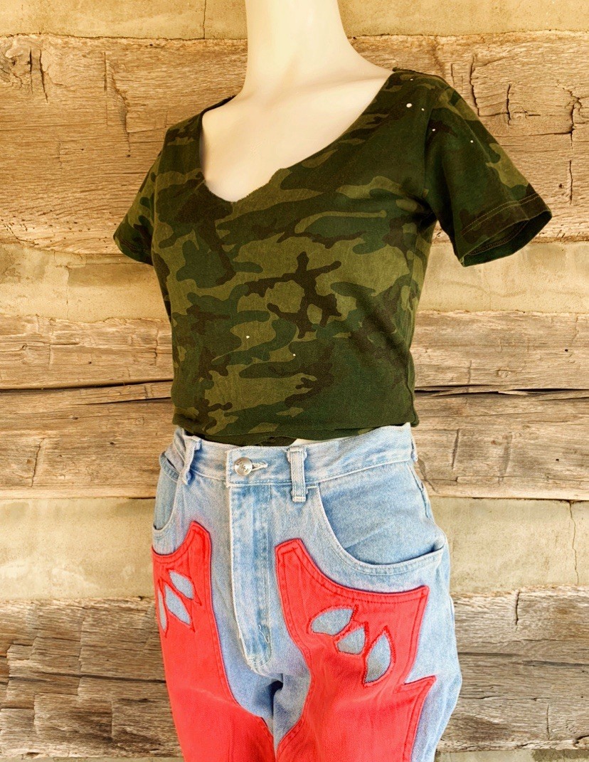 Vintage 1980’s Grunge Goth Rock Tapestry Women’s Cowboy ZANADI Jeans Festival