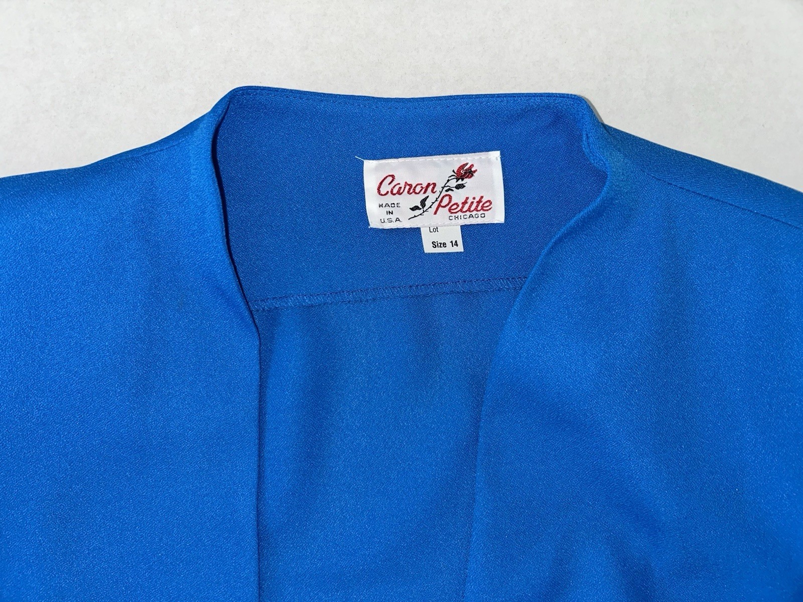 Vintage Caron Womens 14 Petite Jacket blazer Blue USA Dressy New With Tags!