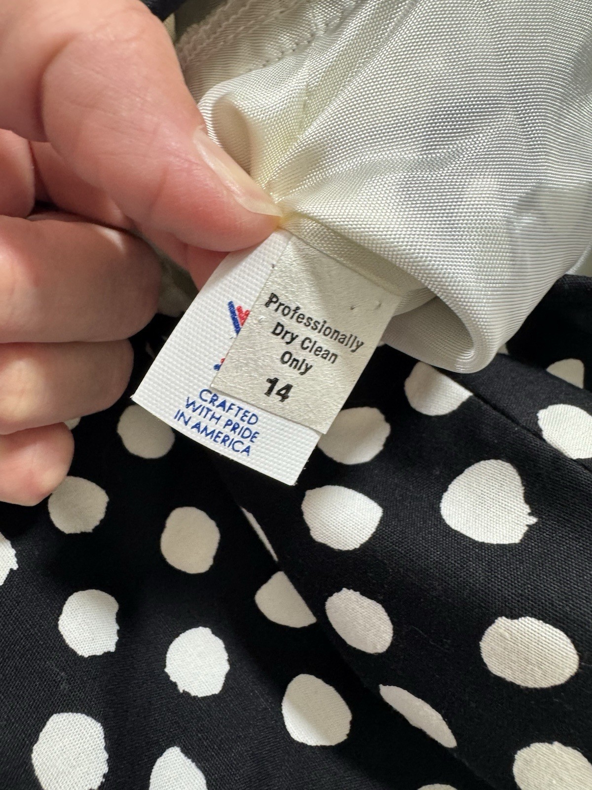 William Pearson Vintage 80s Tea Length Dress Size 14 Tiered Floral Spots