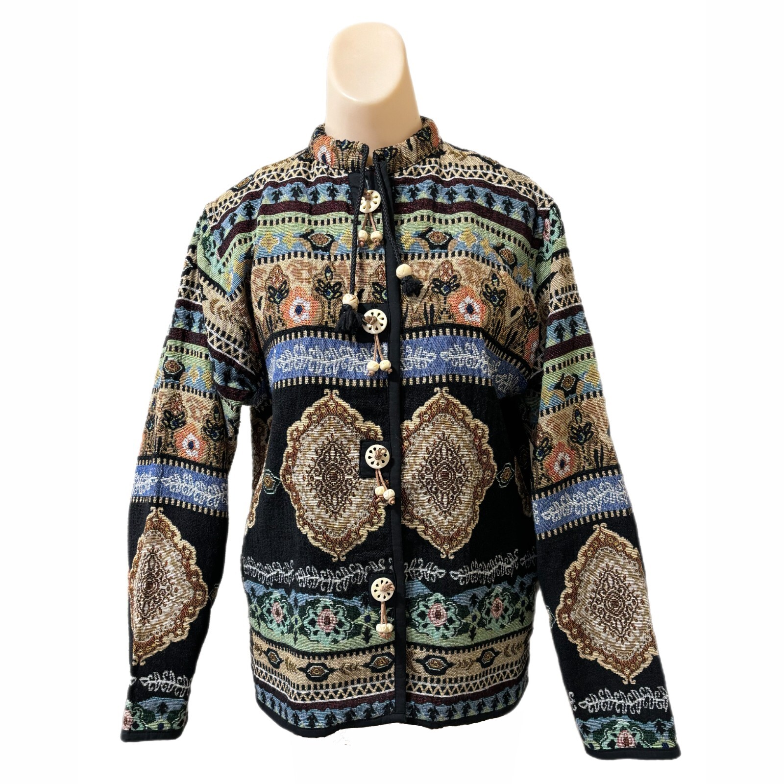Flashback Womens Western Tapestry Blazer Small Prairie Ranch Rustic Boho