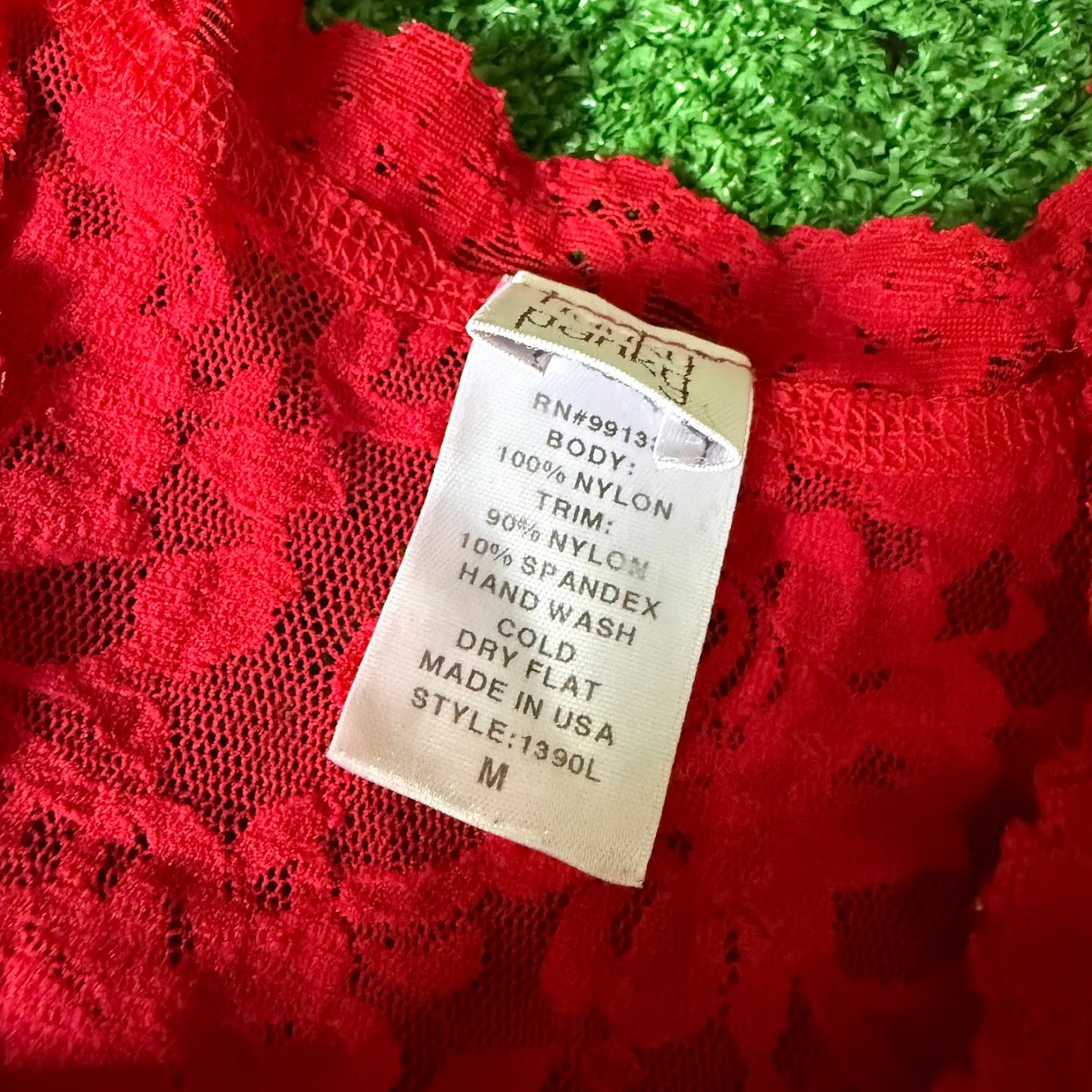 Vintage Y2K Hanky Panky Red Lace Camisole Lingerie Cami Made in USA Top Size M