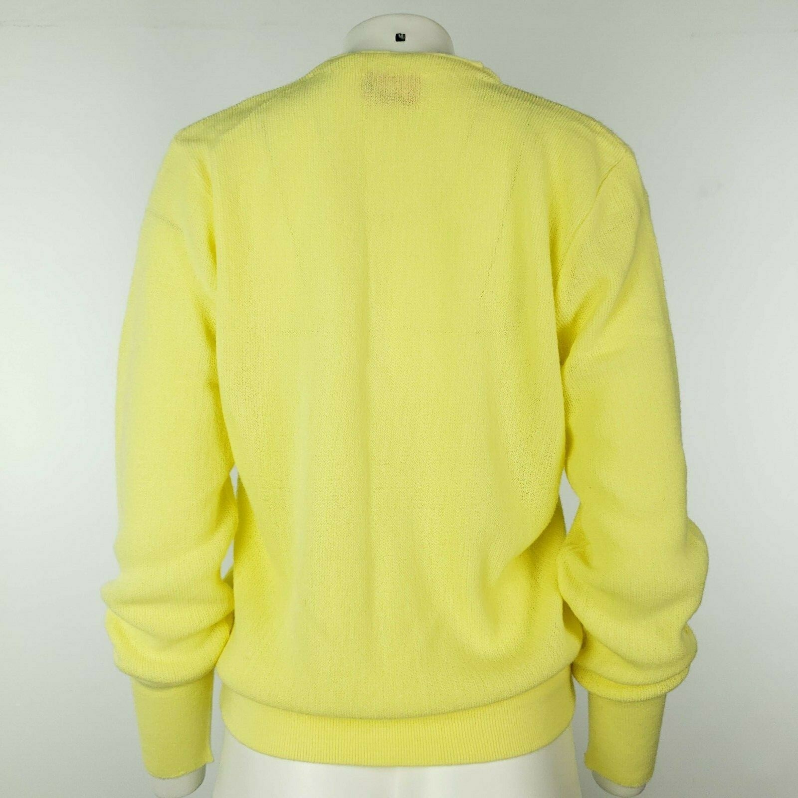 Vintage Lady Pickering Baltusrol Golf Yellow Cardigan Sweater Womens Large