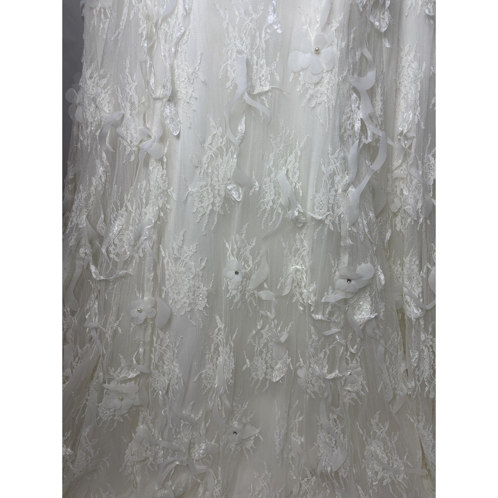 Vintage 3D Floral Wedding Bridal Dress Bride Dress Fairycore Wedding Gown
