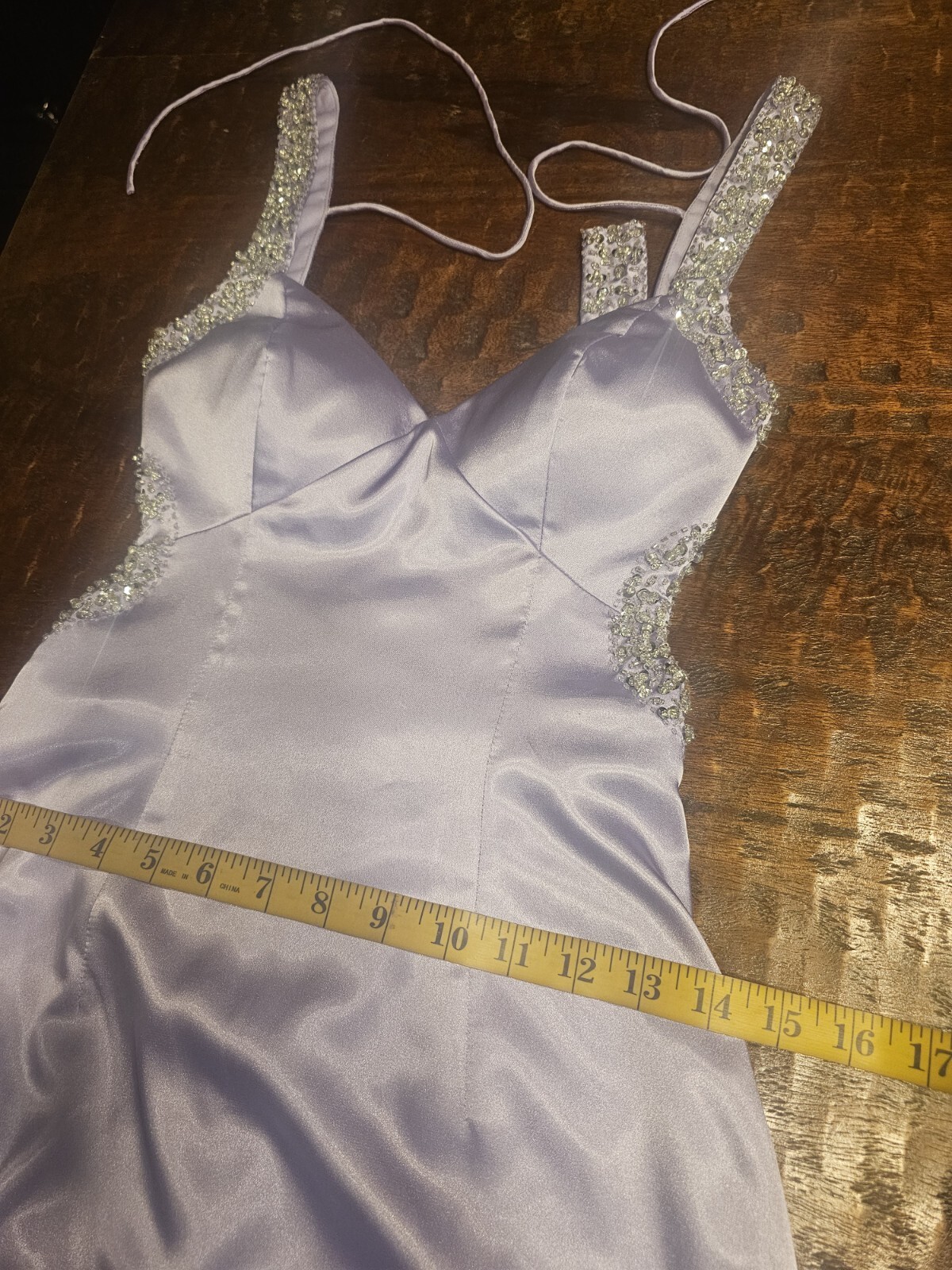 Vintage Cache Purple Beaded Sequin Backless long Gown Xs-small