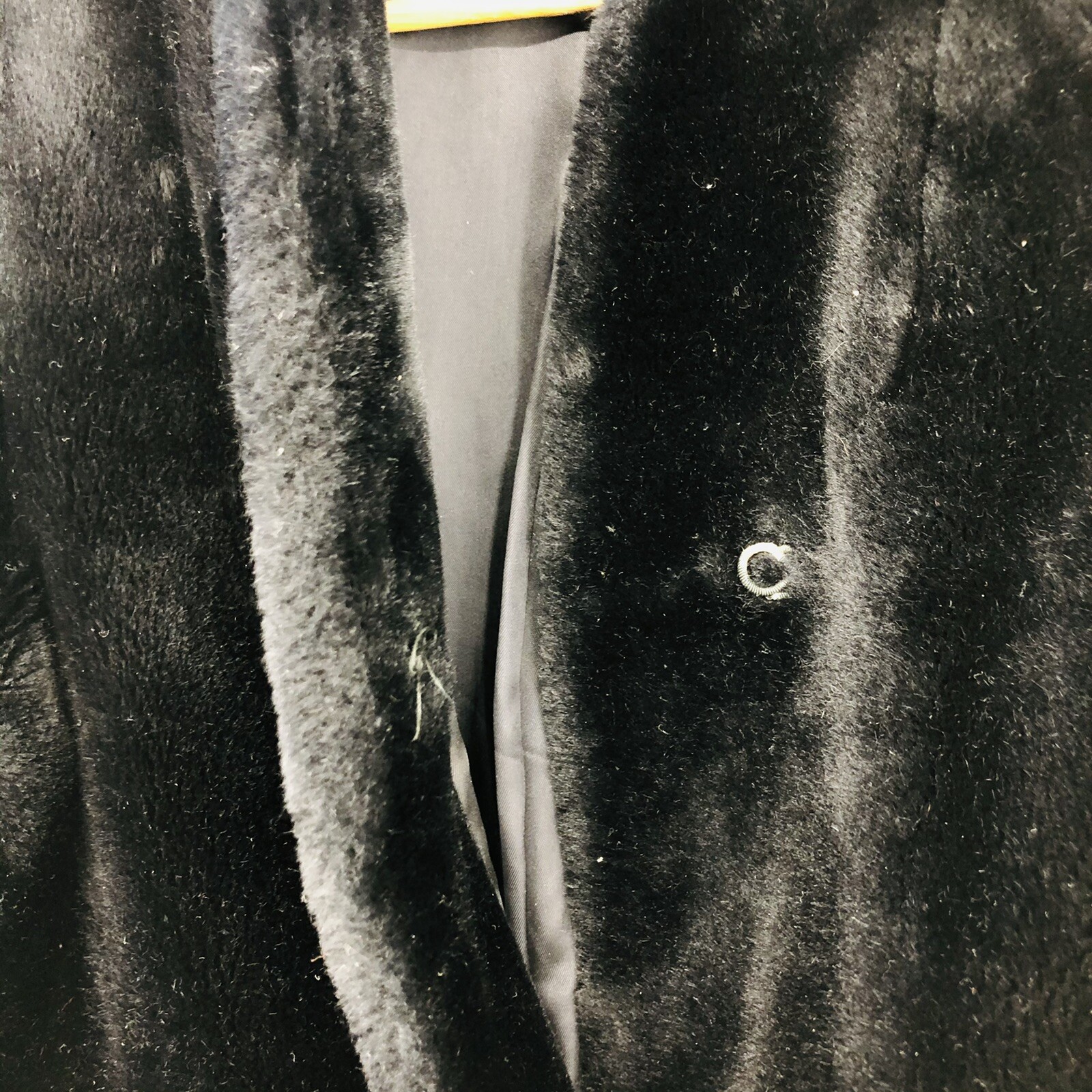 Vintage Jacques Saint Laurent for Genelle New York Faux Fur Overcoat Black